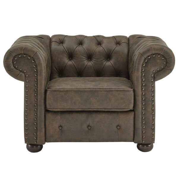 Arthur Brown Tufted Scroll Arm Chesterfield Chair, image 2